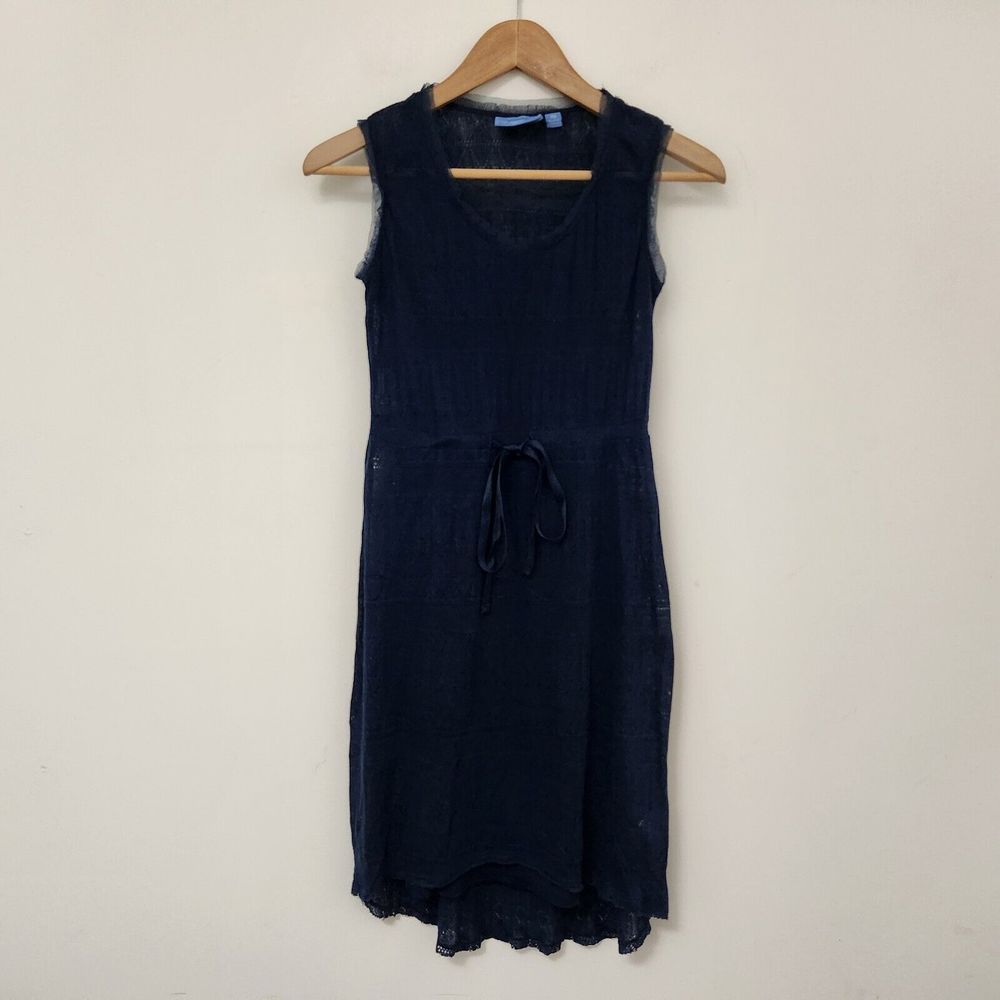VERA WANG Women's Navy Blue Sleeveless Lightweight A-Line Short Dress Size XS